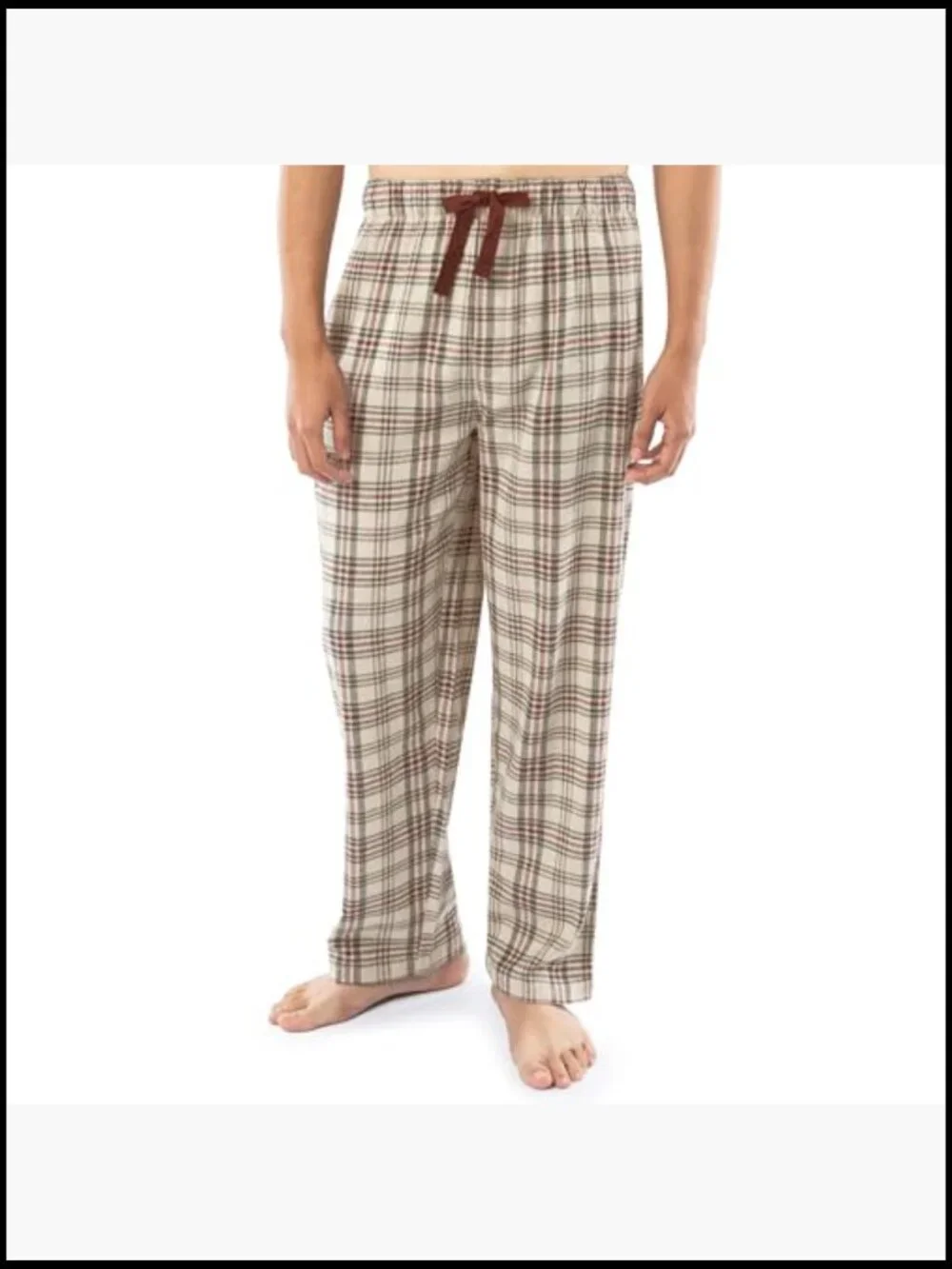 Flannel Pajama Sleep Set with Button Shirt and Drawstring Pants